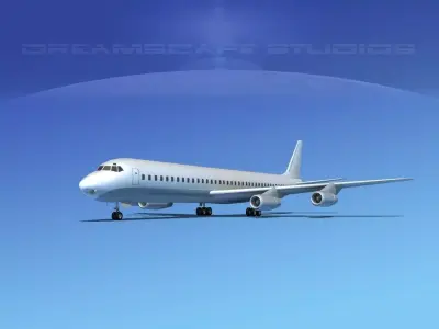 Douglas DC-8-63 LP SS Low-poly 3D model