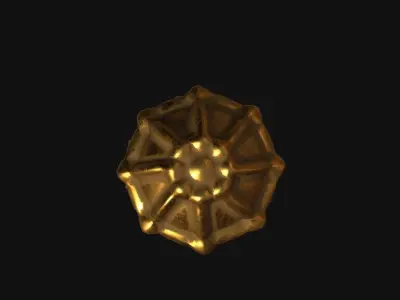 Gada High-poly golden ornament Free low-poly 3D model