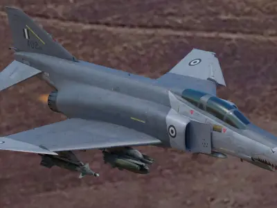 F4 Phantom 2-Multiple Textures-Fully Rigged-Changeble Decal-Text Low-poly 3D model