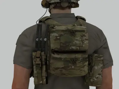 Ferro Back Panel Double and Back Panel Water Low-poly 3D model