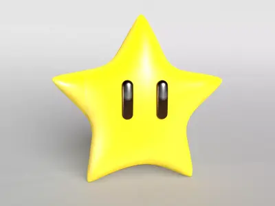 Mario Star v1 001 Free low-poly 3D model