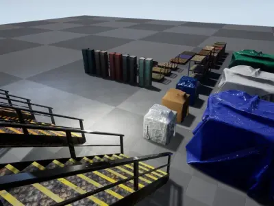 Warehouse Stuff and UE4 Low-poly 3D model