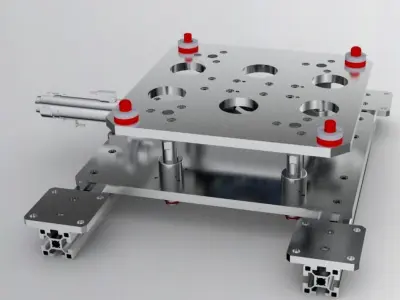 Cylinder pushing mechanism 3D model