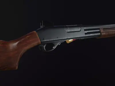 Remington 870 Low-poly 3D model