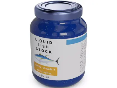 Broths and stock cubes Fish Stock Low-poly 3D model