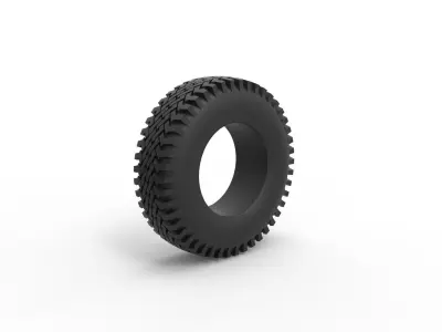 Military tire 14 Scale 1 to 25 3D print model