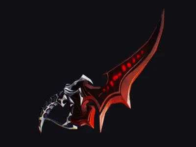 Dagger Bone Ruby Short Blade Sharpener Wedge Grinding Low-poly 3D model