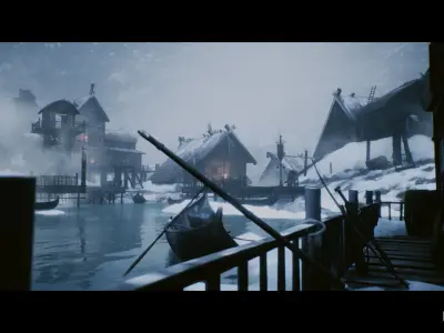 Viking Village Environment Megapack -Modular- Interiors - UE-FBX Low-poly 3D model