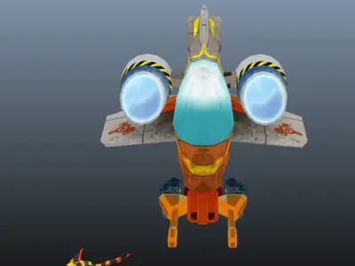 Advanced Gunship Low-poly 3D model