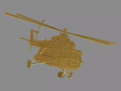 MI 8 helicopter side view 3D print model