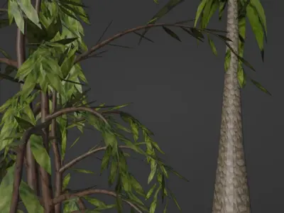 palm and tree Free low-poly 3D model