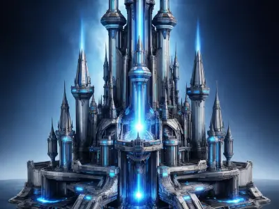 Futuristic Sci-Fi Citadel Tower 3D Model 3D model