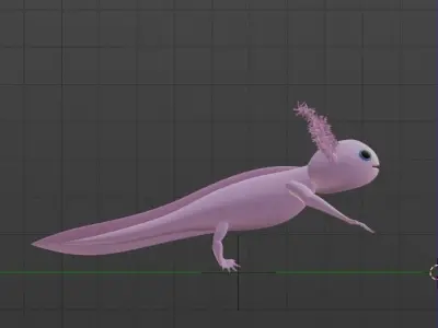 Axolotl  Low-poly 3D model