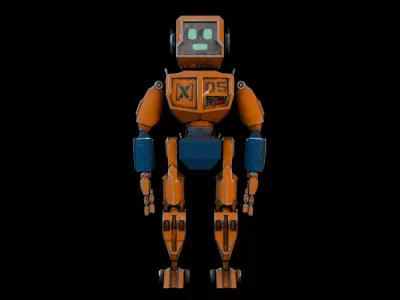 Monitor Bot Low-poly 3D model