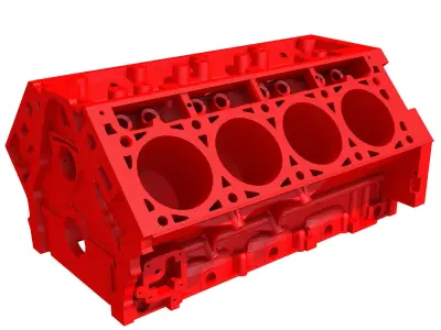 Printable V8 Engine Block 3D model