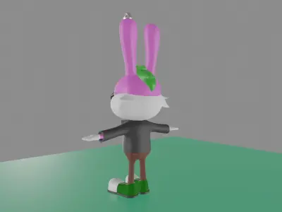 Cutie Punk Rabbit Free low-poly 3D model