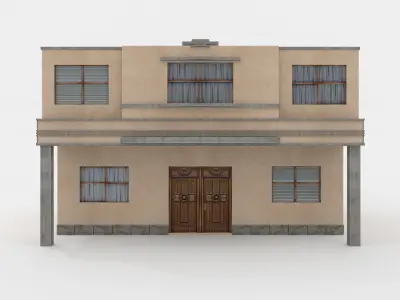 Residential Building - Town House Free low-poly 3D model