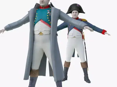 Napoleone napoleon in uniform Low-poly 3D model