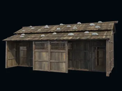 ASIAN JAPAN ORIENTAL INDUSTRIAL CITY BUILDING HOUSE COLLECTION Low-poly 3D model