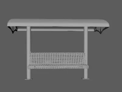 Outdoor Bench 3D model shop