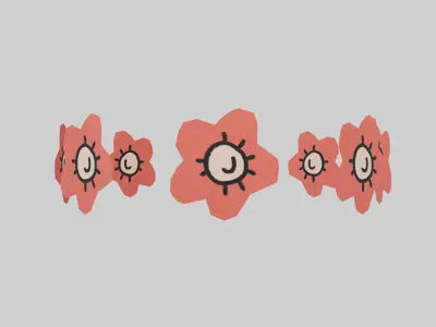 Flower Head Effect v1 001 Low-poly 3D model
