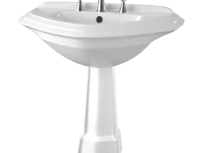  Pedestal Bathroom Sink Model, White 
