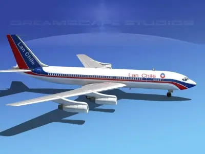 Boeing 707 LAN Chile 3D model
