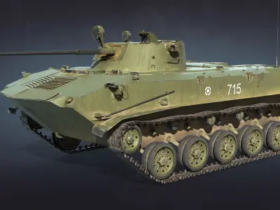 BMD-2 LOD2 Low-poly 3D model