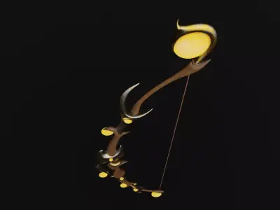 Elf Bow Low-poly 3D model