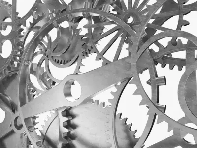 Gear Set metal gears 3D model