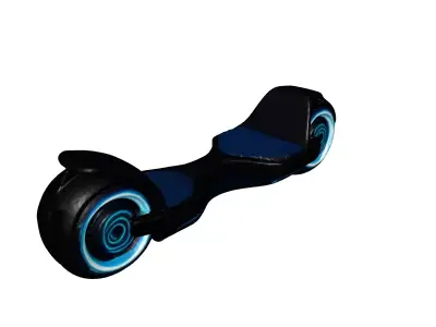 Futuristic Hoverboard with Glowing Edges 3D model