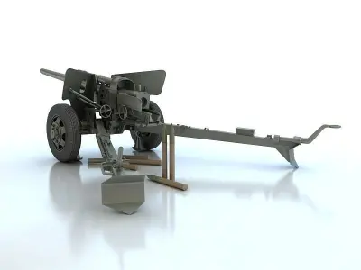 3-inch Gun M5 3D model