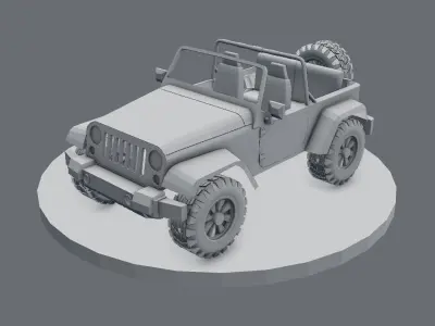 wrangler jeep Low-poly 3D model