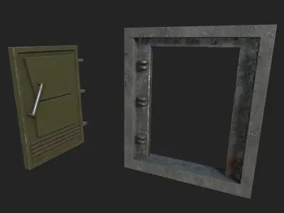 Bunker Door Low-poly 3D model