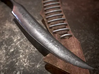 HIE Game Ready Machete D180321 Low-poly 3D model