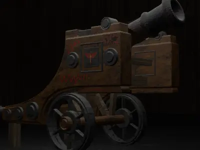 Cannon with different texture Free 3D model