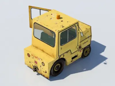 Harlan HT Light Tractor Aircraft Baggage Tug Low Poly weathered Low-poly 3D model