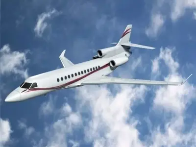 Dassault Falcon 7x business jet Low-poly 3D model