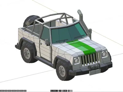 Safari Jeep Free low-poly 3D model