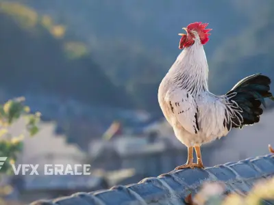 White Chicken Animated VFX Grace 3D model