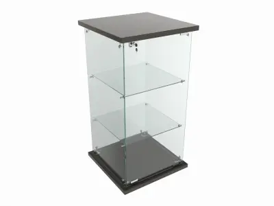 Store Frameless Counter Top Glass Tower Showcase 3D model