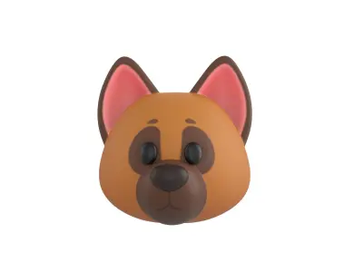 Prop137 German Shepherd Dog Head 3D model