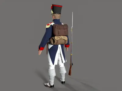 Napoleon soldier Low-poly 3D model