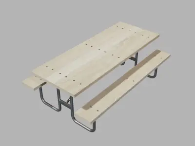 Picnic Table Low-poly 3D model order
