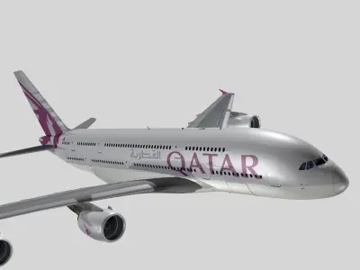 Airbus A-380 Qatar Airways 3D model