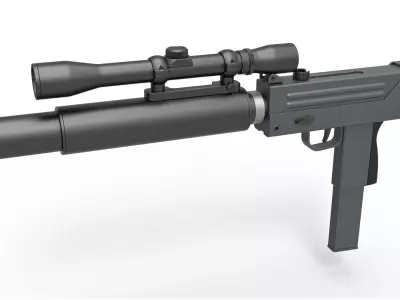 Submachine gun MAC-10 from the movie Escape from New York 1981 3D model