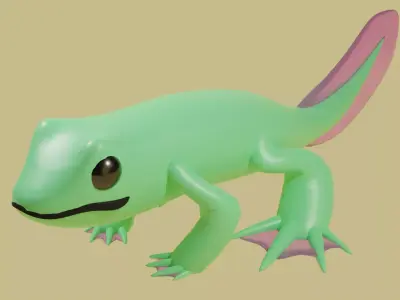 Cute Frog lv2 3D model