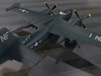 North American AJ-1 Savage 3D model