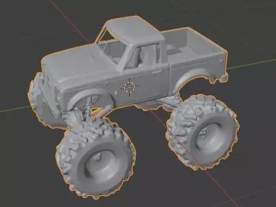 High-Poly Monster Truck  3D print model