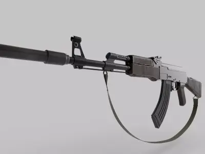 AK47 with silencer 3D model